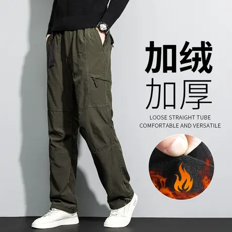 冲锋裤男防风防水秋冬款户外运动登山裤冬季加绒加厚宽松大码男裤商品大图