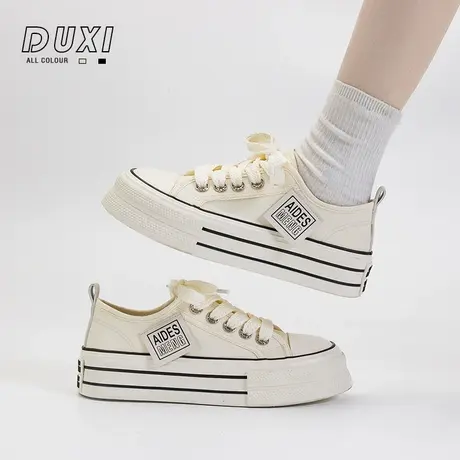 厚底帆布鞋女2023年新款春秋季休闲百搭运动板鞋夏款小白女鞋鞋子商品大图