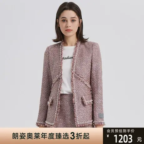 朗姿旗下秋季新款西装小香风女式温柔风通勤风西装外套图片