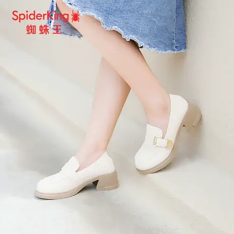 SPIDER KING/蜘蛛王乐福鞋真皮2023秋商场新款小皮鞋舒适百搭软底图片