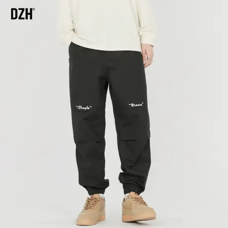 男士黑色工装裤子男秋季纯棉宽松潮牌潮流束脚裤2023年新款运动裤商品大图