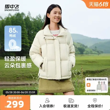 雪中飞2025秋新款女士立领羽绒服时尚通勤廓形软糯舒适百搭保暖商品大图