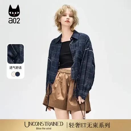 a02【ET自然系列】亚麻衬衫外套薄款防晒衬衣女2025新款夏季上衣图片