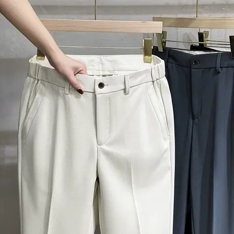 春秋裤子商务休闲男士9九分裤潮牌夏季高档韩版直筒小脚西裤修身商品大图