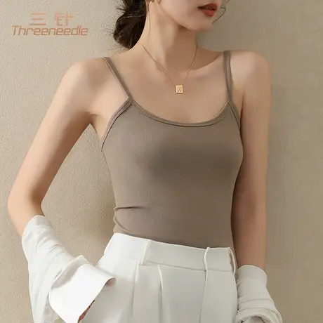 三针吊带背心女2025新款外穿防走光螺纹棉夏季内搭无袖打底上衣商品大图