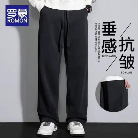 罗蒙卫裤男士春秋款潮牌宽松休闲直筒男生长裤子秋冬季阔腿运动裤商品大图