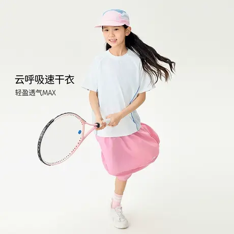 回力儿童速干衣夏季短袖2025女童运动T恤弹力大童户外凉感上衣PL图片