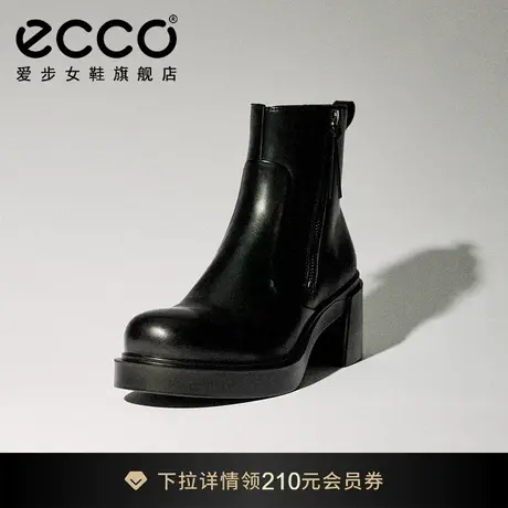 ECCO爱步靴子女 新款秋冬厚底粗高跟短靴瘦瘦靴 都市首尔223503商品大图