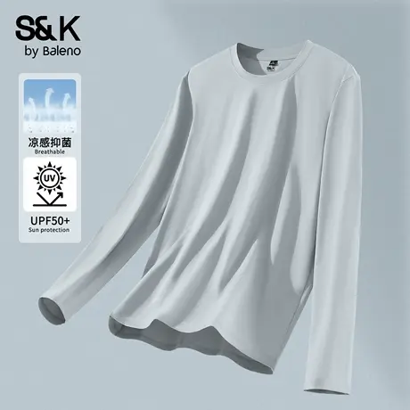 班尼路S&K系列防晒长袖T恤男秋季户外运动骑行卫衣5A抗菌休闲上衣商品大图