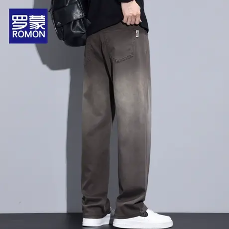 罗蒙男士休闲裤秋季长裤子男2025新款时尚渐变色宽松直筒冬季男裤图片