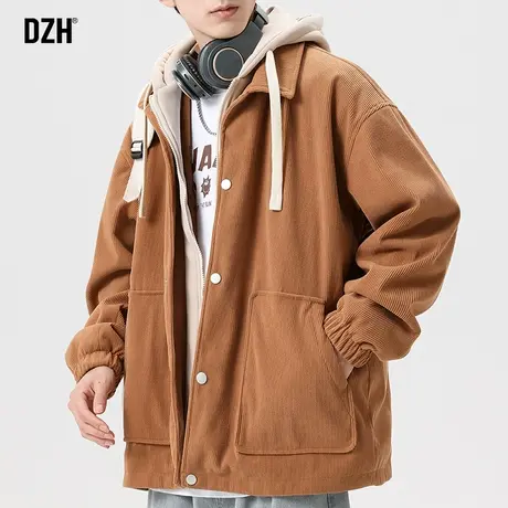 男士休闲假两件外套男春秋款美式2023年新款宽松休闲夹克潮流衣服商品大图