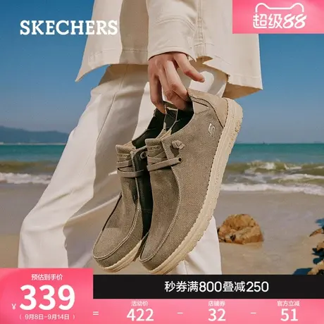 Skechers斯凯奇秋季男帆布鞋子软底缓震布鞋轻便厚底日常休闲板鞋商品大图