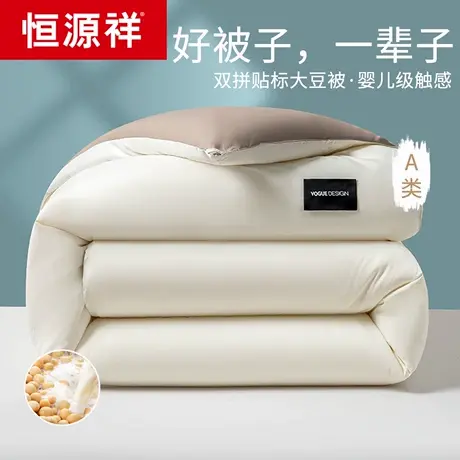 恒源祥大豆纤维加厚冬被四季通用春秋被太空丝棉被芯秋冬保暖被子商品大图