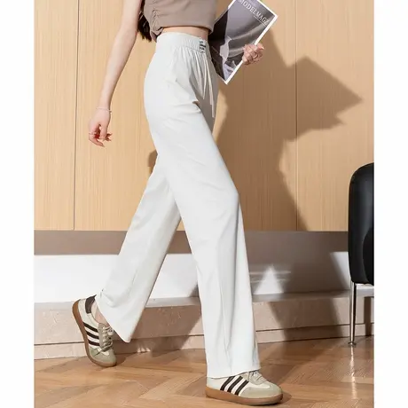 唐狮秋季女休闲裤宽松休闲腰头织标直筒阔腿裤女长裤高级感潮tuTA商品大图