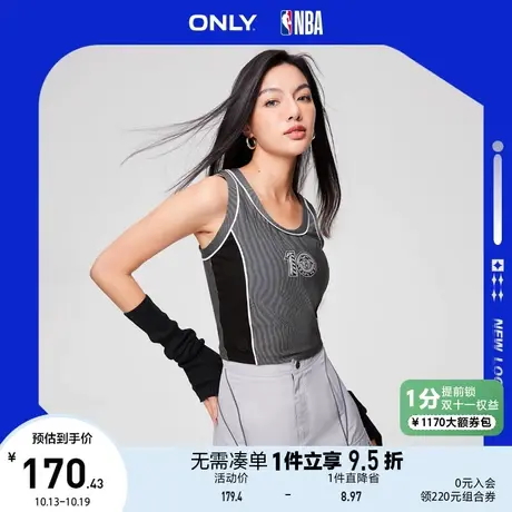 ONLY奥莱2023夏季新款NBA联名款潮酷圆领短款背心T恤女商品大图
