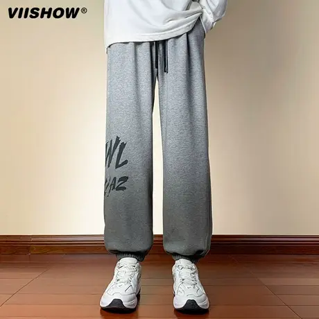 VIISHOW纯棉渐变裤子男士秋季潮牌流宽松束脚运动青少年休闲长裤商品大图