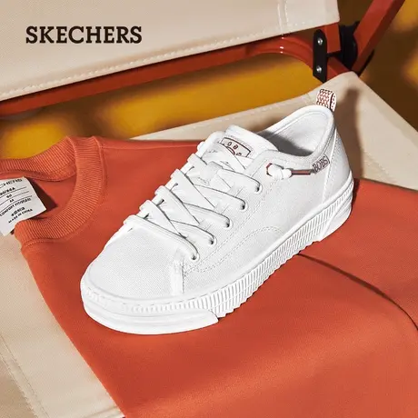Skechers斯凯奇BOB'S系列经典纯色休闲女鞋日常百搭帆布鞋小白鞋图片