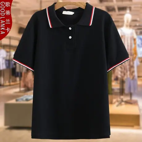 2025年夏季大码POLO衫200斤洋气时尚中年胖妈妈装加肥加大短袖T恤商品大图