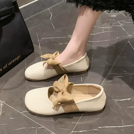 两穿豆豆鞋女2024新款秋季软底一脚蹬乐福鞋平底仙女温柔单鞋女夏商品大图