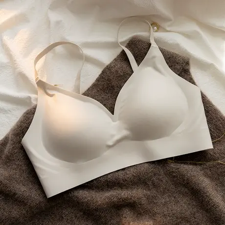 薄款内衣女无痕舒适聚拢提拉塑形胸罩果冻条软支撑无钢圈上托文胸商品大图