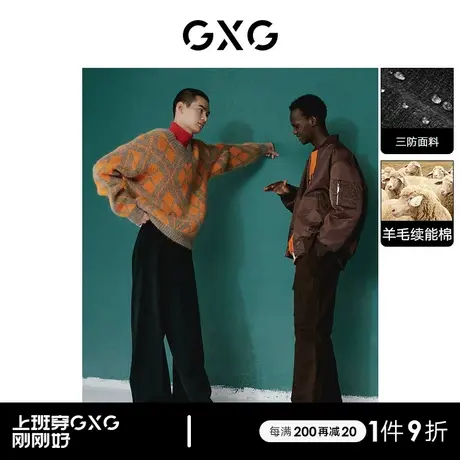 GXG男装 15周年系列棒球领休闲飞行员夹克棉外套 2022年冬季新品商品大图