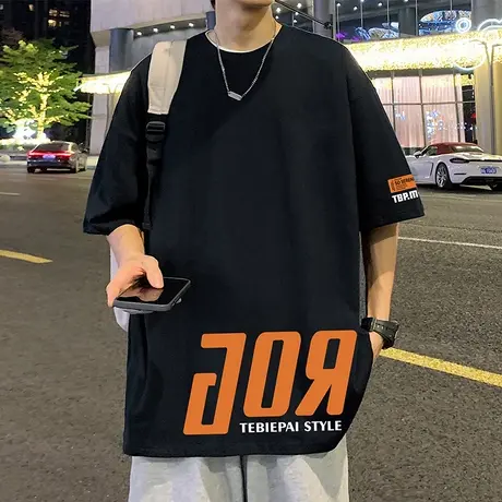 重磅美式短袖t恤男夏季港风宽松百搭休闲半袖潮流ins纯棉情侣上衣图片