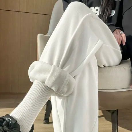 小个子运动裤女秋冬季2024年新款束脚加厚加绒卫裤显瘦百搭休闲裤商品大图