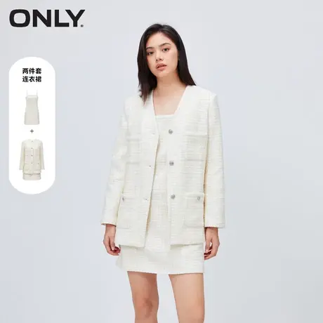 ONLY奥莱秋季新款气质小香风套装收腰A字短裙连衣裙女图片
