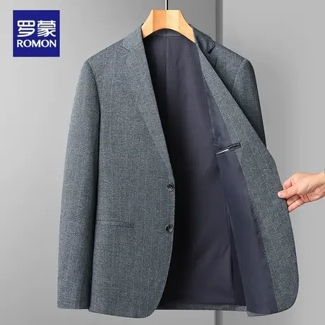 罗蒙商务休闲西装男士修身商务男装外套单西服上衣春季潮流小西装商品大图