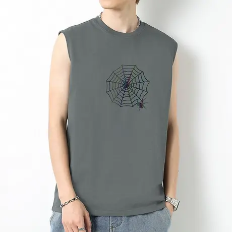 重磅纯棉背心男士夏季薄款运动美式坎肩无袖t恤健身篮球跨栏汗衫商品大图