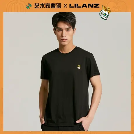 【丝滑液氨】利郎官方 短袖T恤男纯棉弹力圆领印花2023夏针织衫图片
