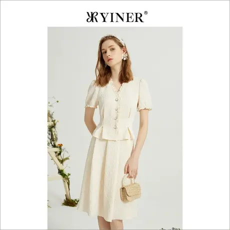 YINER音儿专柜女装2022夏季新款法式上衣设计感薄款短外套图片