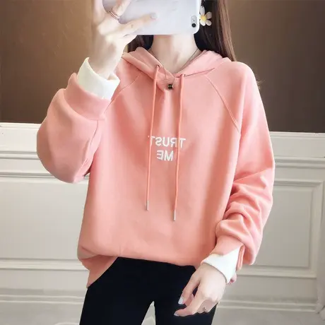 卫衣女春秋季韩版宽松bf慵懒风ins薄款假两件长袖早秋外套上衣潮商品大图