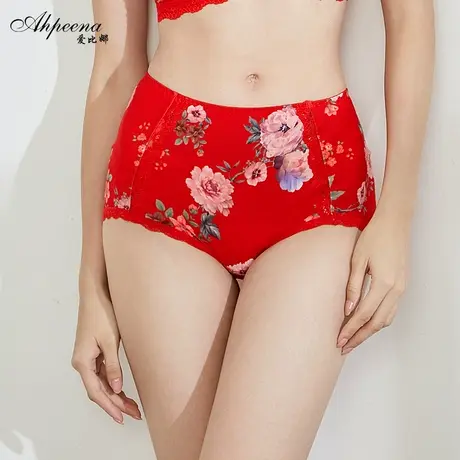 爱比娜中老年人胖mm女高腰三角全棉裆磨毛高弹力舒适无痕内裤C488商品大图