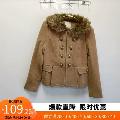 艾格2023冬季新品女士外套大衣宽松毛呢显瘦舒适保暖时尚女Y1637图片