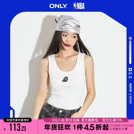 ONLY新款NBA联名款百搭字母U领吊带T恤女|123103008商品大图