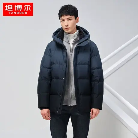 【商场同款】坦博尔22新款男士羽绒服短款宽松冬加厚外套TA331557图片