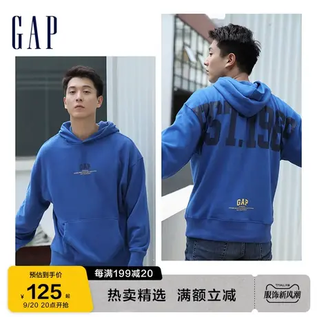 Gap男女装秋季LOGO宽松法式圈织软卫衣448293美式复古上衣图片