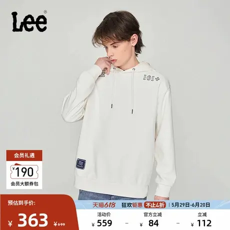 Lee商场同款舒适版101+男连帽长袖卫衣休闲潮LMT007858201图片