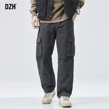 男士美式机能工装裤男直筒裤子秋季男款休闲长裤2023年新款伐木裤图片