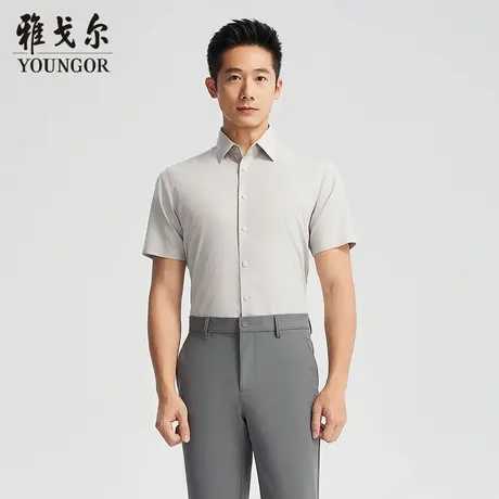【商场同款】雅戈尔男士短袖衬衫夏季新款官方商务休闲短袖衬衫男商品大图