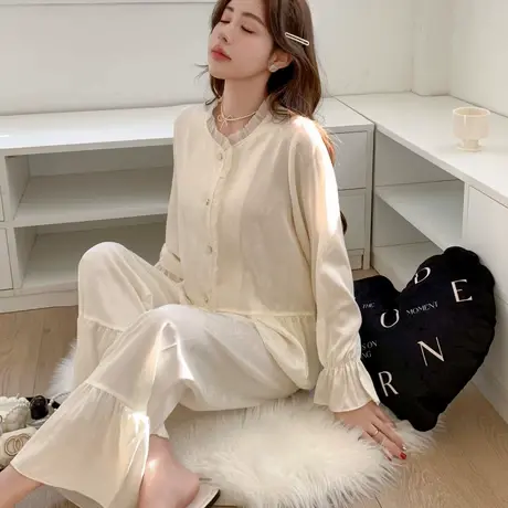 冰丝睡衣女春夏秋长袖国风高级感丝绸家居服2025年新款仿真丝套装商品大图
