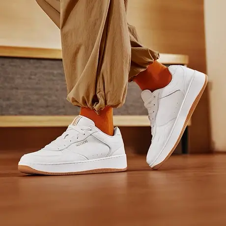 Skechers斯凯奇夏男鞋经典复古板鞋透气皮质休闲运动鞋舒适平底鞋商品大图