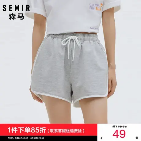 森马睡裤女2024夏季新款宽松简约小个子裤子休闲运动短裤家居裤潮商品大图