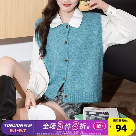 唐狮2025秋冬通勤百搭短款马甲开衫学院风女春秋外穿高级感ins商品大图