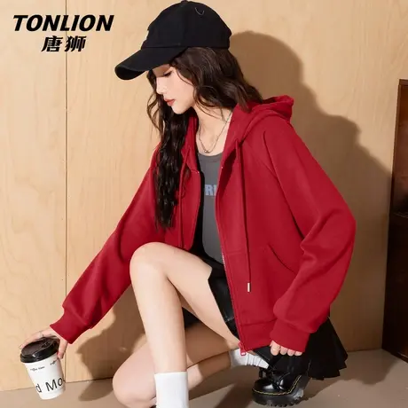 唐狮官方连帽卫衣开衫女2026新款春季绝美巨好看的小外套短上衣VC图片