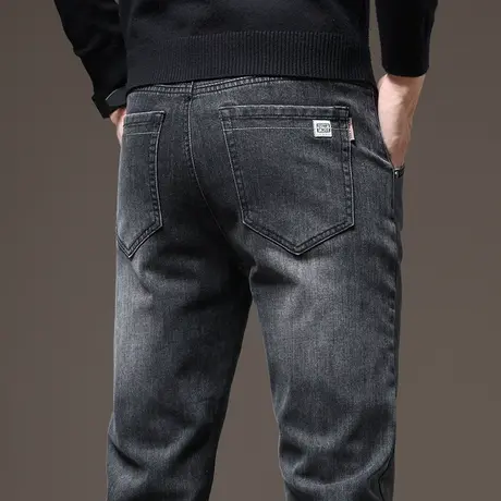 秋季美式高街男裤子春秋款痞帅气新塘高端水洗休闲牛仔裤男士秋装商品大图