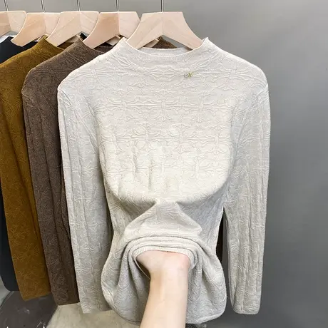 半高领毛衣女打底衫2023秋冬新款套头外穿针织衫洋气内搭长袖上衣商品大图