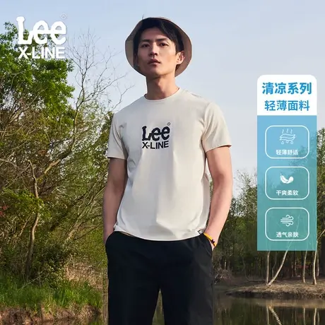 Lee标准版型凉感轻薄面料圆领套头男短袖T恤休闲潮流LMT005414202图片