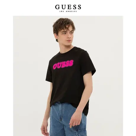 GUESS款无性别多彩简约字母logo重磅短袖T恤-M3PI96K2Q40商品大图
